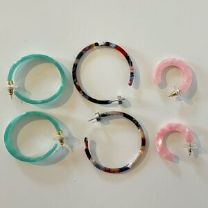 J. Crew Colorful Hoop Earrings, Pack of 3